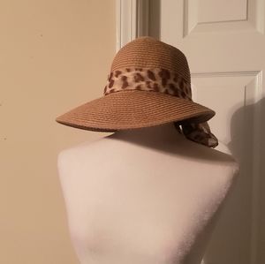Facesaver sun hat scarf attached. Tan Sz-24" Around brim